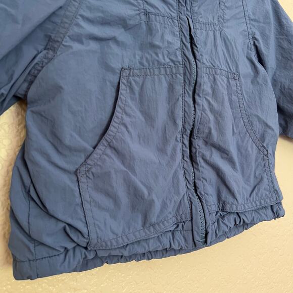 ZARA Baby Blue Hooded Windbreaker Jacket, Nylon, Lightweight Spring Outerwear - Picture 6 of 9